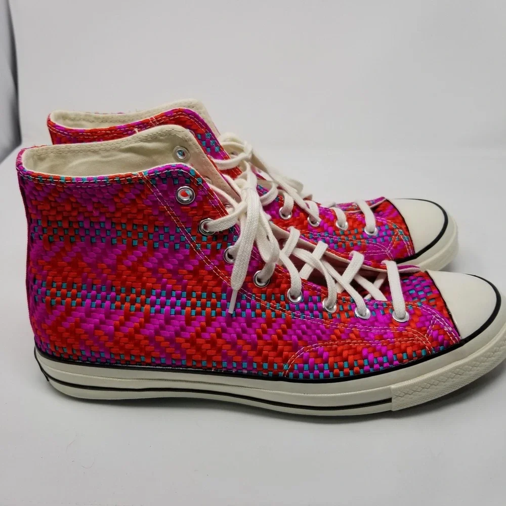 Converse Chuck 70 High Top Culture Weave Cherry Red/Pink Pop Size 13 167990c - Picture 10 of 16